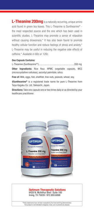 L-Theanine 200 mg (120 ct)