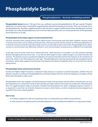 Phosphatidyl Serine 150mg