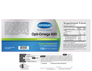 Opti-Omega 820 EPA/DHA (Molecularly  Distilled) 180 ct